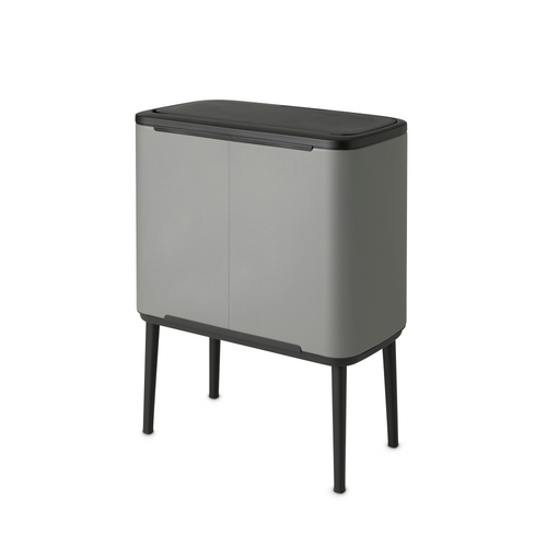 Brabantia Bo Touch Bin, met 2 binnenemmers, 11 + 23 liter - Mineral Concrete Grey