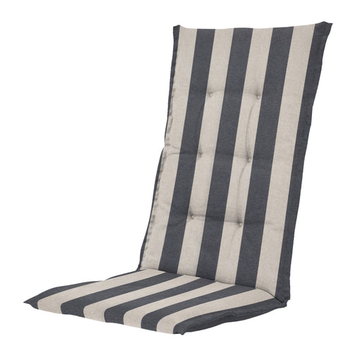 Madison tuinstoelkussen hoge rug Amora - grijs - 123x50x5cm - set van 4