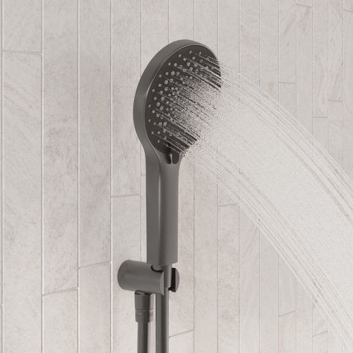 LOMAZOO inbouwdoucheset Cyra - met thermostaatkraan & ronde handdouche - gun metal