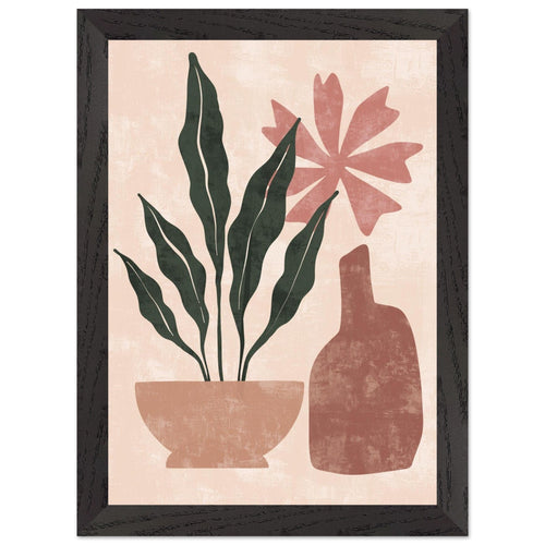 Artfulprints Poster met Lijst Boho – Terracotta greenery   - A4 21x29.7 cm - Meerkleurig