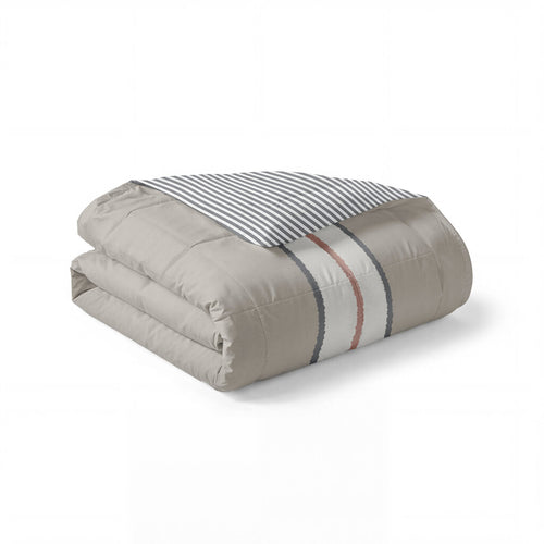 Byrklund - Dekbed zonder overtrek Lined Up - 200x200 cm - Zand / Antraciet