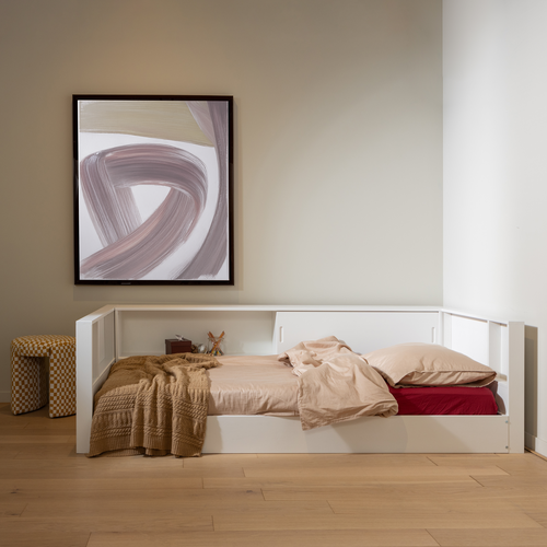 WOOOD bedbank Carter - Grenenhout - Wit - 90x200