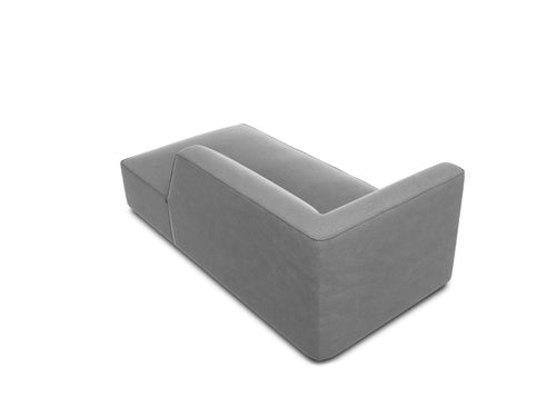 Micadoni - Rechter chaise longue "Ruby" flueel, grijs - 180x93x69cm
