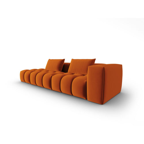 Cosmopolitan Design - Linker modulaire bank Verona 4-zits, flueel terracotta - 85x265x70cm