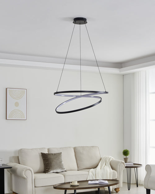 EGLO hanglamp Ruotale - led - ø 70 cm - zwart
