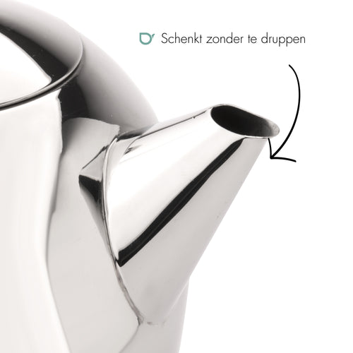 Bredemeijer - Dubbelwandige theepot Minuet Santhee - 1 liter - RVS - Glans - vtwonen shop