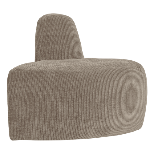 WOOOD eetbank hoek rond rugleuning Mojo Base - Rib - Donkerzand - 83x76x76