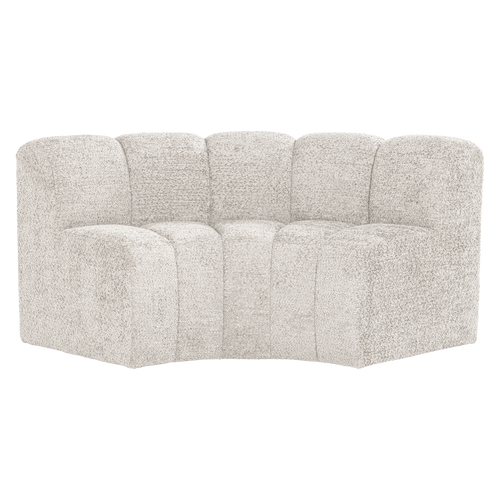 WOOOD eetbank halfronde hoek rugleuning Mojo - Wollig Ecru - 83x152x74