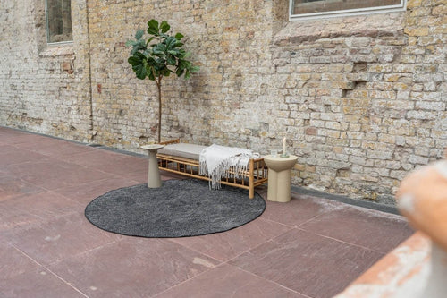 Eva Interior Buitenkleed Dahl Rond - Zwart - Dubbelzijdig - 200 x 200 cm