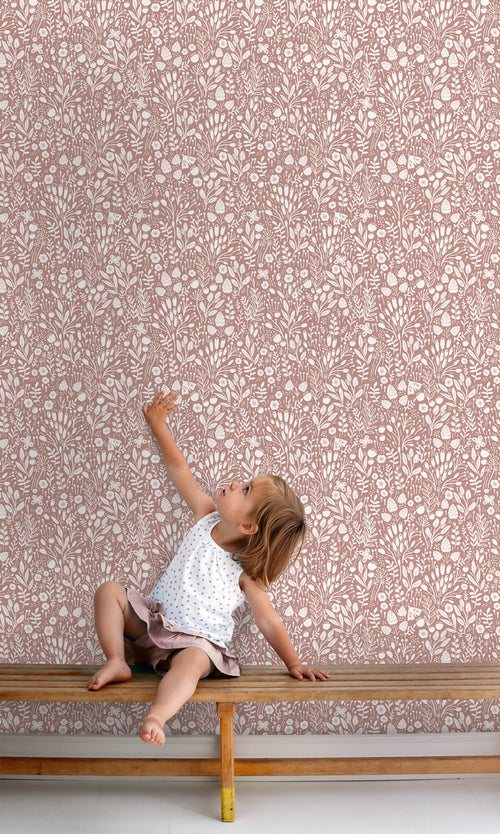 ESTAhome behang bloemetjes oudroze - 50 x 900 cm - 131255 - vtwonen shop