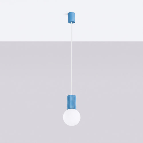 Sollux Lighting Hanglamp HALO 1 lichtblauw - 12x12x120cm
