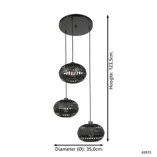 EGLO hanglamp Towcester - zwart