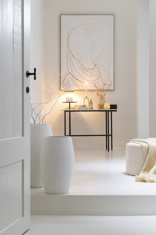 J-Line console Marmer - steen/ijzer - wit/zwart - vtwonen shop