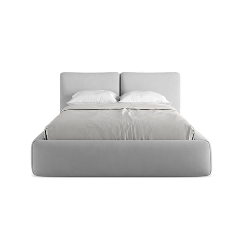 LaMiaSofa Bed met opbergruimte Milano - chenille stof - lichtgrijs - 160x228x82