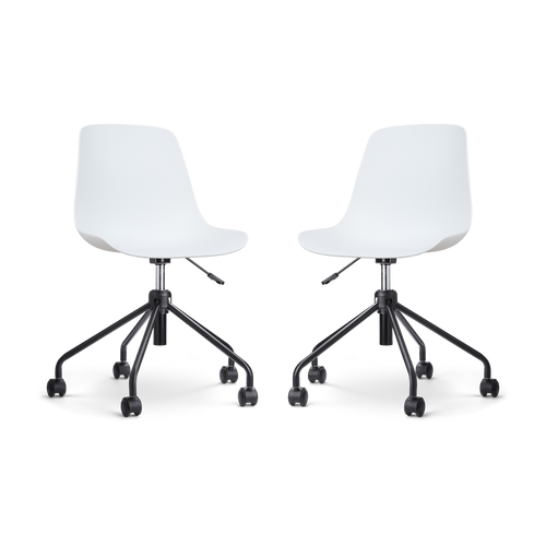 Nolon Nout-Pip Bureaustoelen Set van 2 - Wit - Zwart Onderstel - vtwonen shop
