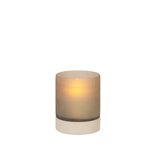 Atmooz kaarsenhouder Lionel S - beige - Ø 10 x H 11 cm