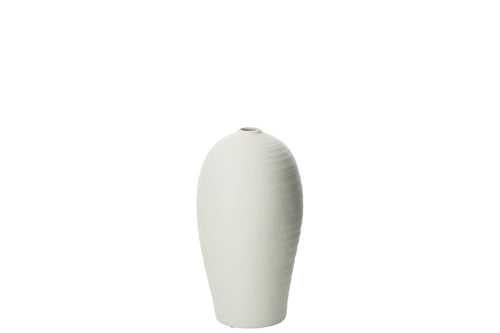 J-Line vaas Creta - keramiek - wit - small - 36.5 cm hoog