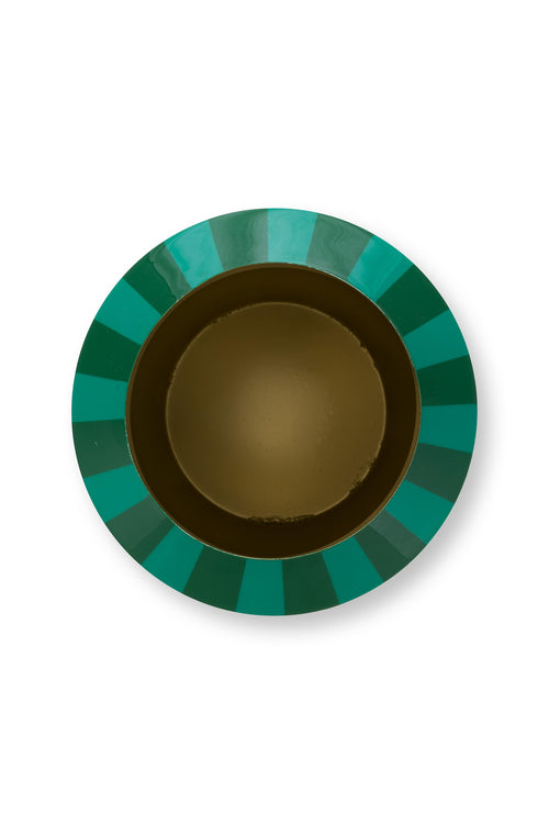 Pip Studio Vaas Stripes - Metaal - Groen - 24x29cm - vtwonen shop