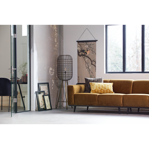 WOOOD 4-zits bank Statement - Fluweel - Honey Yellow - 77x280x93 - vtwonen shop