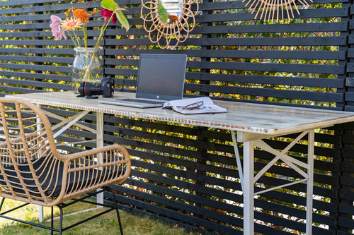 MaximaVida inklapbare picknickset Berlijn 200 cm whitewash - FSC hout