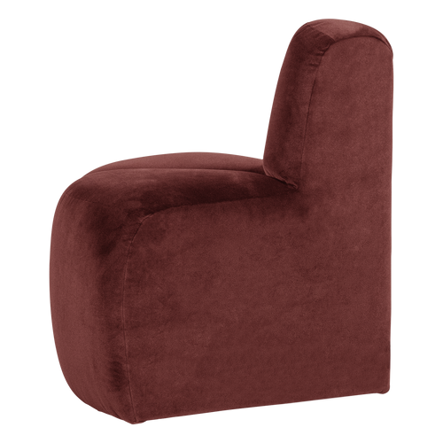 WOOOD eetbank hoek rond rugleuning Mojo - Velvet - Kastanjebruin - 83x73x73