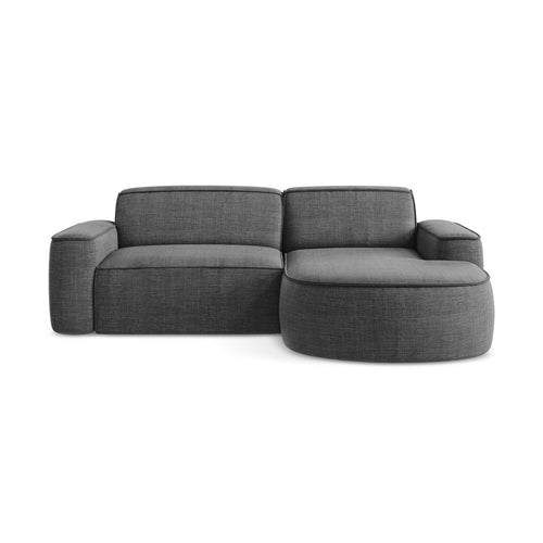 LaMiaSofa hoekbank rechts Melissa - textuurstof - donkergrijs - 224x166x70