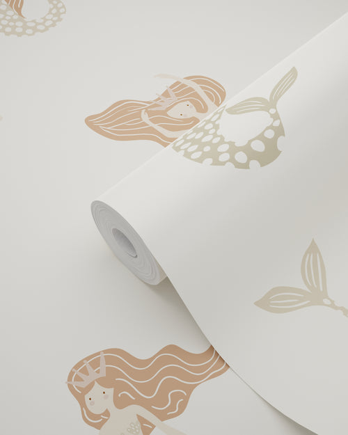 ESTAhome behang zeemeerminnen groen, oudroze en terracotta - 50 x 900 cm - 131500 - vtwonen shop