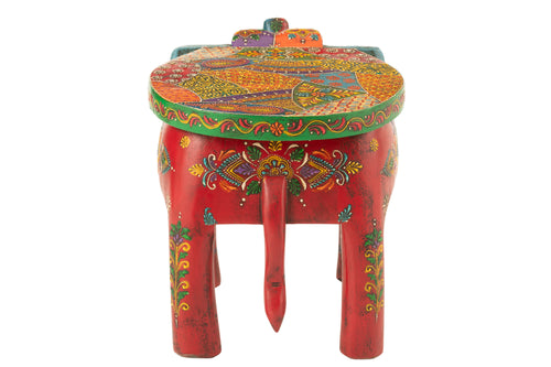 J-Line kruk Olifant Delhi - hout - mix