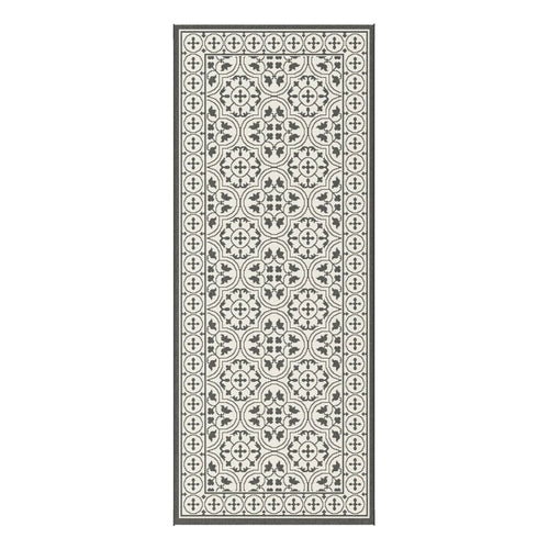 AFK Living vloerkleed Mosaique - voor binnen en buiten - zwart - 80 x 200 cm
