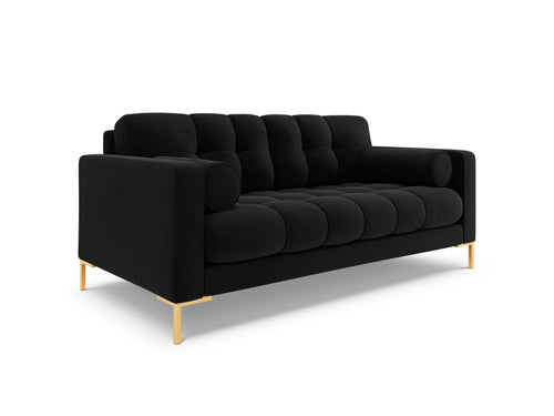 Cosmopolitan Design Bank Bali 2-zits, flueel, zwart - 96x152x75cm