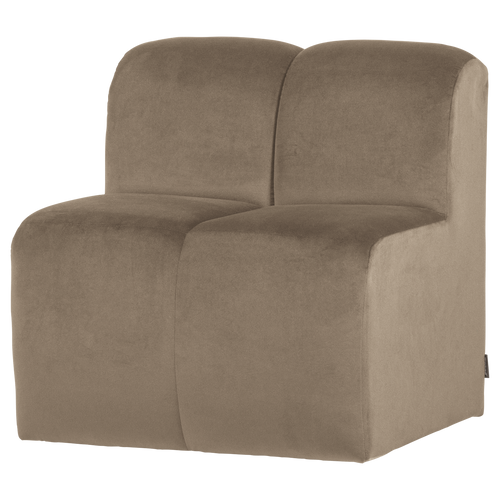 WOOOD eetbank 84 cm met rugleuning Mojo - Velvet - Khaki - 83x84x73