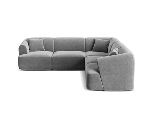Cosmopolitan Design Symmetrische modulaire hoekbank Campi 6-zits, flueel grijs - 255x255x70cm