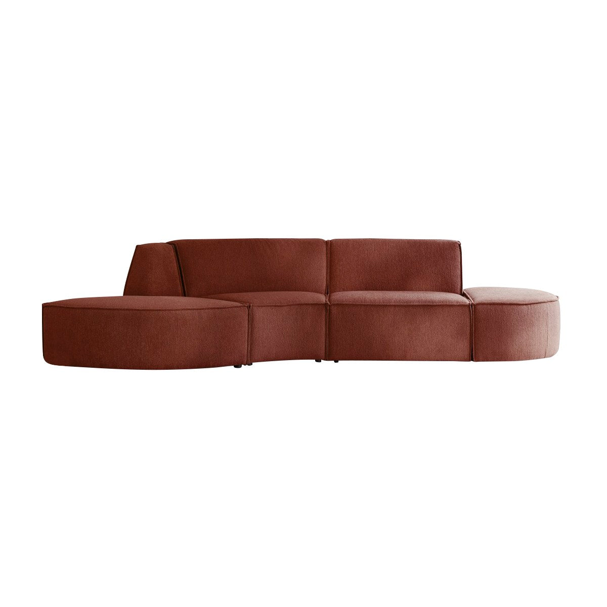 Tikamoon Modulaire mahoniebruine stoffen bank, 4-zits - Rood – vtwonen shop