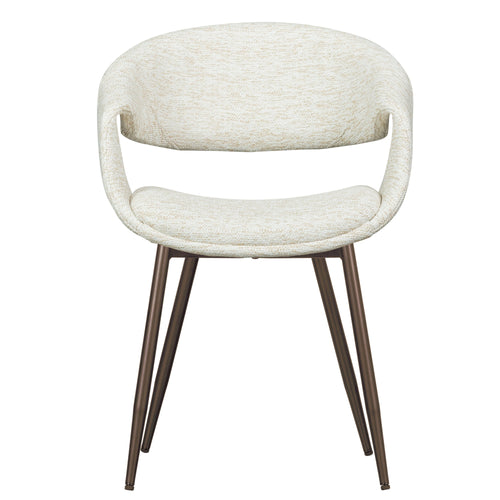 WOOOD eetkamerstoelen metalen koper poot Yossi - Naturel - Set van 2