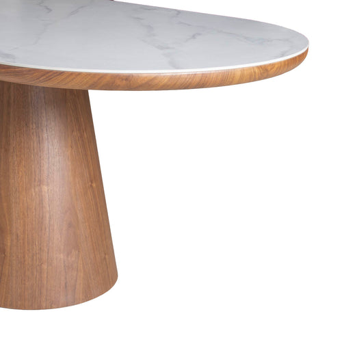 Giga Meubel Eettafel Alba - Wit Keramiek/Walnoot - 200x90x77cm - vtwonen shop