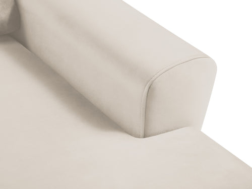 Cosmopolitan Design Converteerbare hoekbank rechts met opbergdoos Kyoto 4-zits, flueel lichtbeige - 145x241x88cm