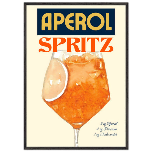 Artfulprints Poster met Lijst Aperol Spritz - Original   - 70x100 cm - Oranje