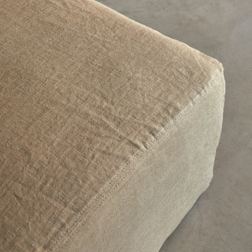 Tikamoon Voetenbank in natuurlijk linnen - Naturel - vtwonen shop