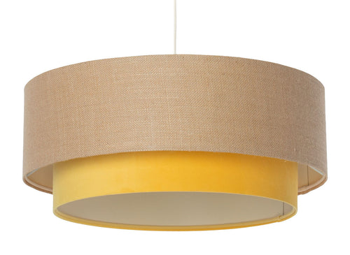 bpskoncept hanglamp Duo - jute & zonnegeel - Ø50 cm