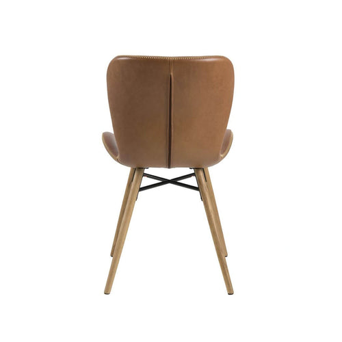 Lisomme Fem Eetkamerstoel Kunstleer Cognac - Zwarte Poten - vtwonen shop