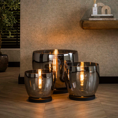 Giga Meubel Vloerlamp Up L - Smoke Glas - 1-Lichts - 29x29x27cm - vtwonen shop