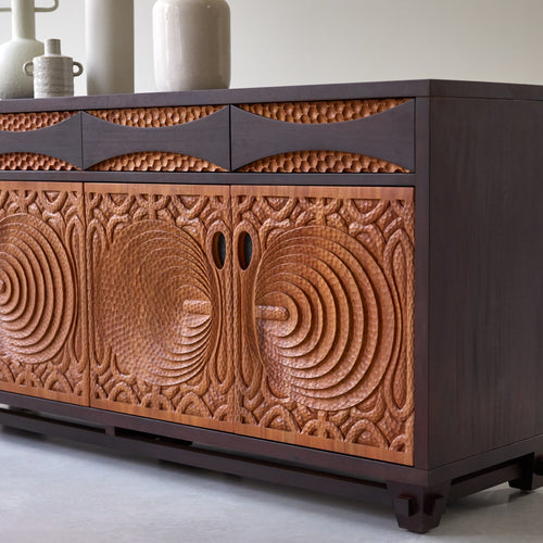 Tikamoon Massieve mahoniehouten buffetkast 180 cm - Bruin - vtwonen shop