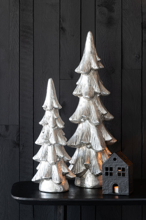 J-Line decoratie kerstboom Ronde - magnesium - zilver - small - vtwonen shop