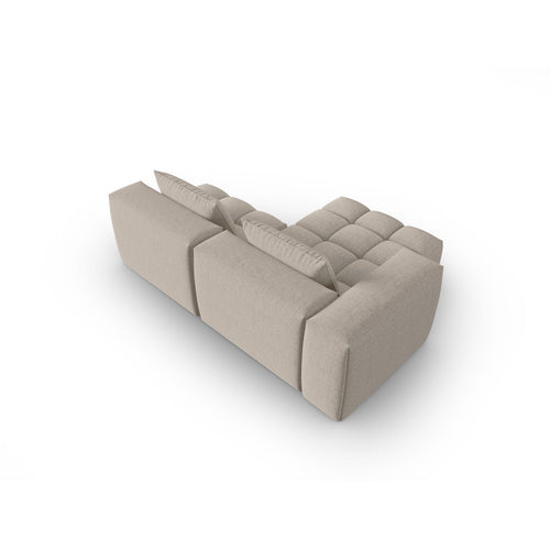 Cosmopolitan Design - Modulaire hoekbank links Verona 3-zits, structurele stof zand - 145x205x70cm