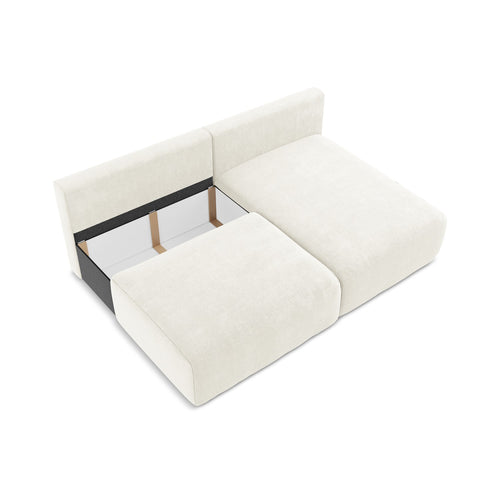 LaMiaSofa hoekbank rechts Ostia - chenille stof - wit - 210x149x79