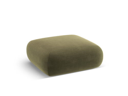 Cosmopolitan Design Poef Nolio 2-zits, flueel lichtgroen - 100x100x36cm