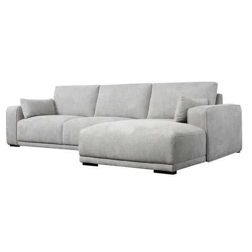 Furnhouse chaise longue bank rechts California - Lichtgrijs - Stof - 105x305x85