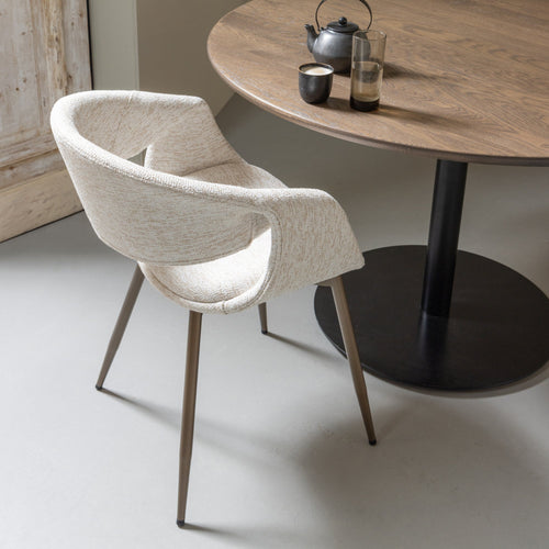 WOOOD eetkamerstoelen metalen koper poot Yossi - Naturel - Set van 2