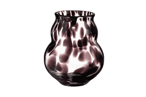noo.ma Dam Vase handgeblazen glas - zwart met witte stippen