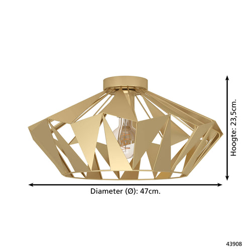 EGLO plafondlamp Carlton - e27 - ø 47 cm - goud - staal - vtwonen shop